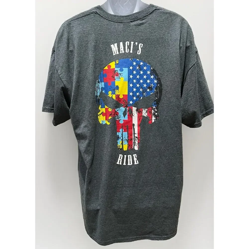 MACI'S RIDE Blue T-Shirt Men's Size XXL Autism Charity Hampton Roads VA Moto